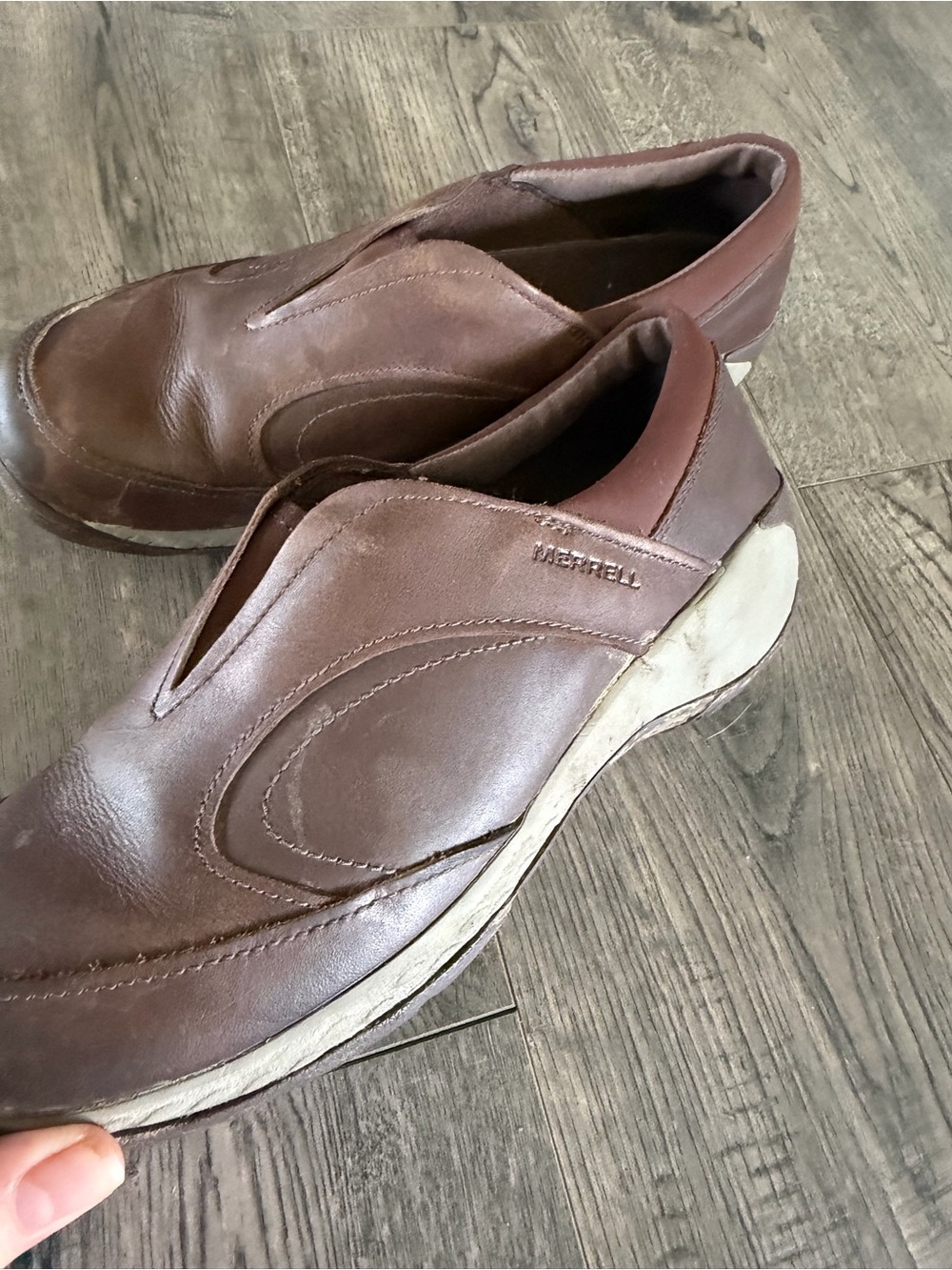 Merrell Brown Leather Slip-On Women's Clogs - Picture 7 of 7